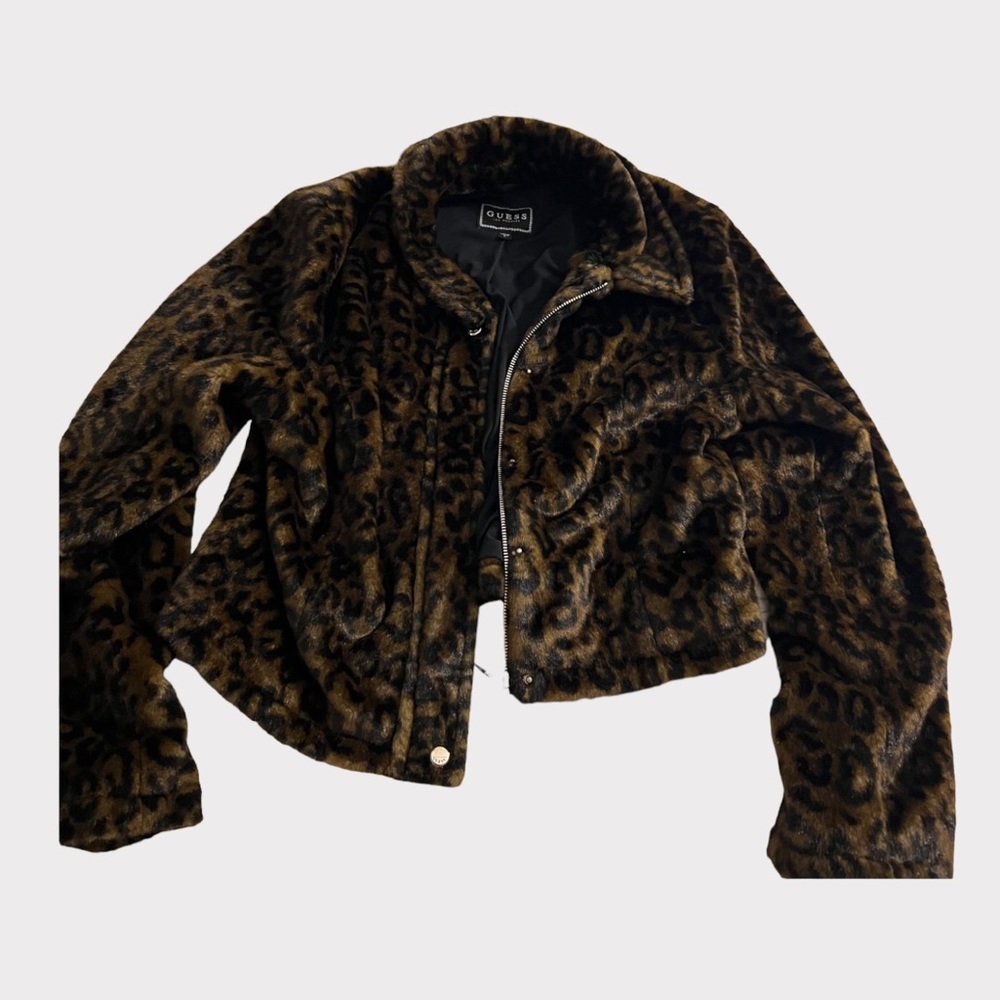 Guess Meow Collared Faux-Fur Jacket